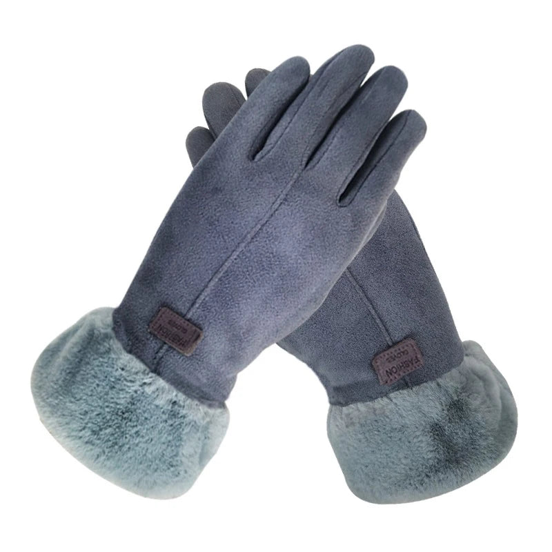 New Fashion Gloves Autumn Winter Cute Furry Warm Mitts Full Finger Gloves