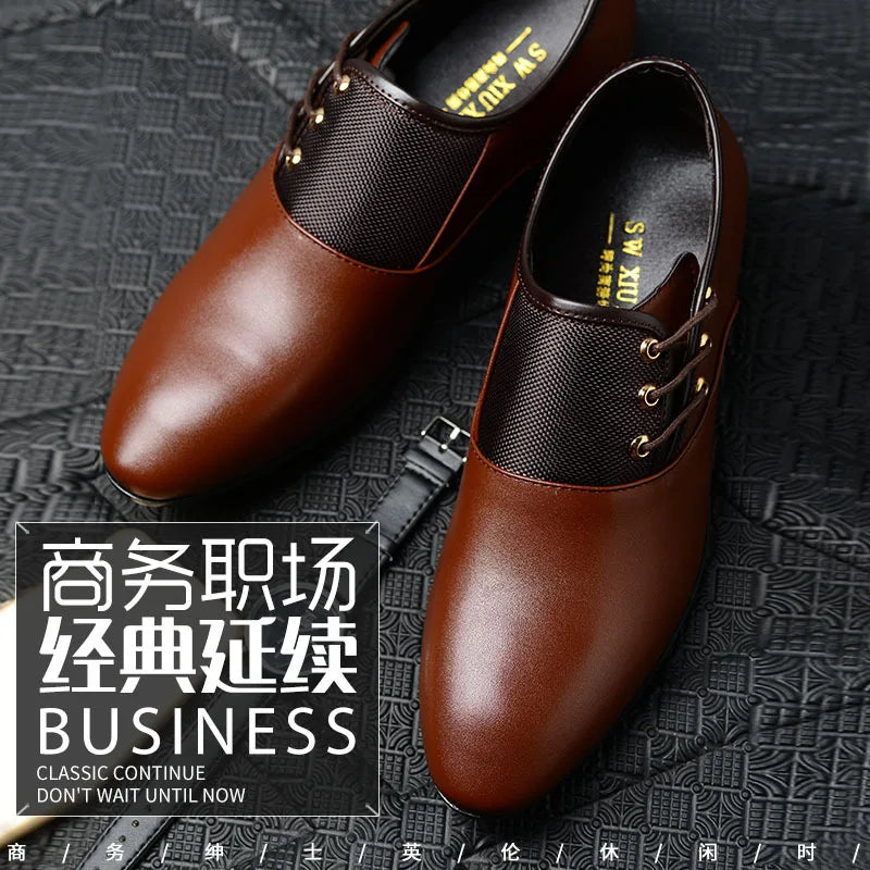 Quality Patent Leather Shoes for Male Oxfords Wedding Party Office Work Shoes