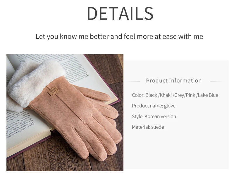 New Fashion Gloves Autumn Winter Cute Furry Warm Mitts Full Finger Gloves
